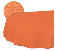 ANRO Mantel Lavable, Aspecto de Lino, Ovalado, 200 x 140 cm, para jardín, Interior y Exterior, Impermeable, repele la Suciedad, fácil de Limpiar, con Dobladillo
