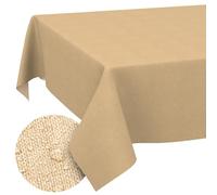 ANRO Mantel Lavable, Aspecto de Lino, Rectangular, 200 x 140 cm, para jardín, Interior y Exterior, Impermeable, repele la Suciedad, fácil de Limpiar, Borde Cortado