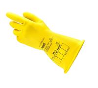 Ansell ActivArmr Guantes Aislantes Dieléctricos, Protección Eléctrica Class 00, Tensión 500V, Trabajos con Electricidad, Látex de Caucho Natural, 36 cm, Amarillo, Talla L, 1 Par