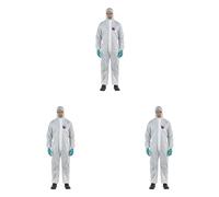 Ansell AlphaTec 1500 Model 138, Mono de Trabajo Desechable, Protección Quimica Tipo 5/6, Traje Integral y Impermeable Multiuso, Bricolaje e Mecanica, Hombre Mujer, Blanco, Talla XL (1 Unidad)