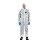 Ansell AlphaTec 1500 Model 138, Mono de Trabajo Desechable, Protección Quimica Tipo 5/6, Traje Integral y Impermeable Multiuso, Bricolaje e Mecanica, Hombre Mujer, Blanco, Talla 3XL (1 Unidad)