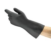 Ansell AlphaTec 87-118 Guantes de Trabajo Pesados, Alta Protección Química y Resistencia a la Abrasión, Seguridad Industrial, Guantes de Látex Reutilizables, Negro, Talla XL (1 Par)