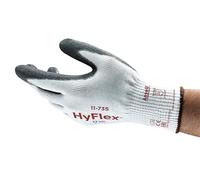 Ansell HyFlex 11-735 Guantes de Trabajo Anti-cortes, Guante Mecánico Resistente a la Abrasión y con Agarre Mejorado, Negro, Tamaño 10 (12 Pares)
