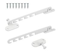 Anseom 2 Piezas Limitador de Ventana Abatible, Limitador Apertura Ventanas Retenedor Ventana con Tornillos, Bloqueo de Seguridad Restrictor de Ventana, para Ajustar Las Aberturas de Las Ventanas