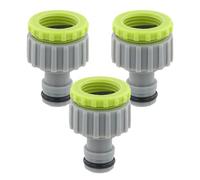 Anseom 3 Piezas Conectores de Grifo De Jardín, Racor de Grifo Hembra Plástico ABS Conector Universal, Adaptador para Unión de Grifo con Manguera 1/2 pulgadas 3/4 pulgadas BSP 2 en 1 Adaptador de Grifo