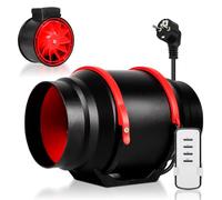 Ansobea Ventilador de tubo de salida de humo de 150 mm, 540 m³/h, ventilador de canal en línea con control remoto, 220 V, silencioso, ventilador de canal para baño, inodoro, invernadero, cocina (negro