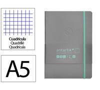Antartik Cuaderno A5 Tapa Blanda Hojas Cuadriculadas 80 Hojas 80gr FSC Gris y Turquesa