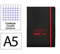 Antartik Cuaderno A5 Tapa Blanda Hojas Cuadriculadas Negro y Rojo 80 Hojas 80 gr FSC