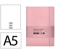 Antartik Cuaderno A5 Tapa Blanda, Hojas Lisas, 80 Hojas, 80gr, Rosa Pastel