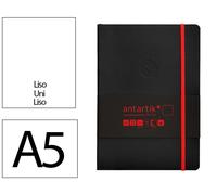 Antartik Cuaderno A5 Tapa Blanda Hojas Lisas Negro y Rojo 80 Hojas 80gr FSC