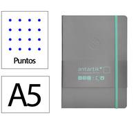 Antartik Cuaderno A5 Tapa Blanda Hojas Puntos Gris y Turquesa 80 Hojas 80gr FSC