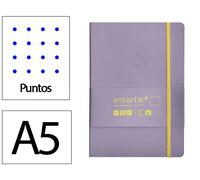 Antartik Cuaderno A5 Tapa Blanda Hojas Puntos Morado y Amarillo 80 Hojas 80 gr FSC
