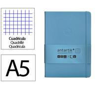 Antartik Cuaderno A5 Tapa Dura Hojas Cuadricula Azul Claro 100 Hojas 80 Gr FSC