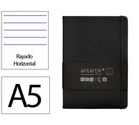 Antartik Cuaderno A5 Tapa Dura Hojas Rayas Negro 100 Hojas 80 gr FSC