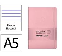 Antartik Cuaderno A5 Tapa Dura Hojas Rayas Rosa Pastel 100 Hojas 80gr FSC