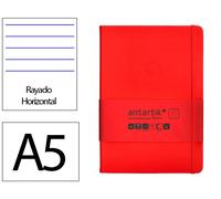 Antartik Cuaderno A5 Tapa Dura Rojo 100 Hojas Rayas 80gr FSC Colección Antartik Notes