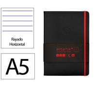 Antartik Cuaderno Antartik Notes Tapa Dura A5 Hojas Rayas Negro y Rojo 100 Hojas 80 gr FSC