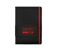 Antartik CUADERNO CON GOMILLA NOTES TAPA DURA A5 HOJAS LISAS NEGRO Y ROJO 100 HOJAS 80 GR FSC