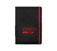 Antartik CUADERNO CON GOMILLA NOTES TAPA DURA A5 HOJAS RAYAS NEGRO Y ROJO 100 HOJAS 80 GR FSC