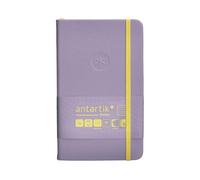 Antartik CUADERNO CON GOMILLA NOTES TAPA DURA A6 HOJAS CUADRICULA MORADO Y AMARILLO 100 HOJAS 80 GR FSC