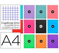 Antartik Cuaderno espiral A4 120 hojas cuadro 5mm colores surtidos