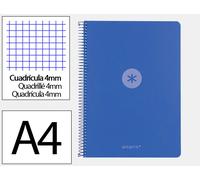 Antartik Cuaderno Espiral A4 Foam 80 Hojas 90g Cuadro 4mm Margen Azul