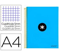 Antartik Cuaderno espiral A4 micro 120 hojas 90 gr cuadro 5mm 5 bandas color azul