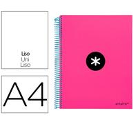 Antartik Cuaderno Espiral A4 Micro Antartik Tapa Forrada 120 Hojas 90 Gr Liso Con Bandas 4 Taladros Rosa Fluor