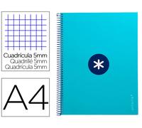 Antartik Cuaderno espiral A4 micro antartik tapa forrada 80h 90 gr cuadro 5mm turquesa