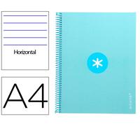Antartik Cuaderno espiral A4 micro, tapa forrada, 80 hojas, 90 gr, horizontal, celeste
