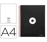 Antartik Cuaderno espiral micro A4, 120 hojas, 90 gr, liso, negro, tapa forrada