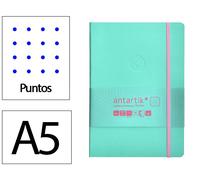 Antartik Cuaderno Tapa Blanda A5 Hojas Puntos Rosa y Turquesa 80 Hojas 80 gr FSC