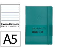 Antartik Cuaderno Tapa Blanda A5 Hojas Rayas Verde Aguamarina 80 Hojas 80 gr FSC