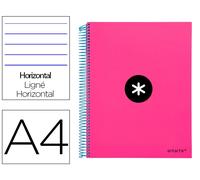 Antartik Micro Cuaderno Espiral A4 Forrado 120 Hojas 90gr Horizontal Rosa