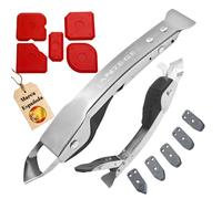 ANTEGE Kit Quita Silicona y Perfilador de Juntas | Herramienta de Acero Inoxidable 12 Piezas | Rascador, Espátula, Gancho y Almohadillas para Renovar Juntas de Baño, Cocina, Ducha y Lavabo