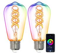 ANTELA Bombilla Filamento LED 4,9W E27 240LM, Bombilla Inteligente Compatible con Alexa y Google Home, Blanco Cálido 1800K y Colores RGB,15000 Horas de Vida Útil