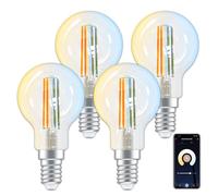 ANTELA Bombilla Inteligente E14 P45 LED 4,5W 470LM 2700K Luz Blanca Cálida a 6500K Fría Regulable,Compatible con Alexa y Google Home,4PCs