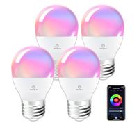 ANTELA Bombilla Inteligente G45 E27 LED 4,9W 470LM RGBCW Regulable Compatible con Alexa y Google Home,Control APP, Control por Voz,4PCs