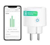 ANTELA Control de la factura eléctrica Wi-Fi Enchufe Inteligente,2,4Ghz Control Remoto por APP & VozCompatible con Alexa y Google Home, Tomada Inteligente con Temporizador,Monitor de Energía,1PC