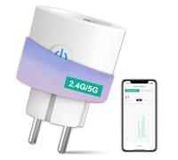 ANTELA Enchufe Inteligente 2,4G/5G 16A 3680W con Monitor de Energía, Compatible con Alexa y Google Home, Horarios y Temporizadores,APP Smart Life/Tuya