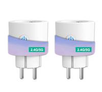 ANTELA Enchufe Inteligente 2,4G/5G 16A 3680W con Monitor de Energía, Compatible con Alexa y Google Home, Horarios y Temporizadores,APP Smart Life/Tuya,2PCs