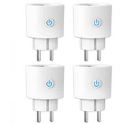 ANTELA Enchufe Inteligente WiFi 16A 3680W con Monitor de Energía, Compatible con Alexa y Google Home, Horarios y Temporizadores, No Necesita HUB,4pc
