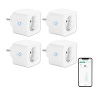 ANTELA Enchufe Inteligente Wifi 16A 3680W con Monitor de Energía, Compatible con Alexa y Google Home, Control Remoto por Smart Life, Programable con Temporizador,4PC