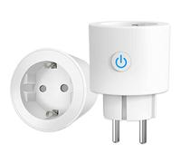 ANTELA Enchufe Inteligente WiFi 3680W 16A Con Monitor de Consumo,Protección Contra Sobrecarga, Compatible con Alexa y Google Home, Control Remoto, 2 PCS