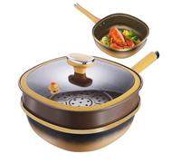 Antiadherente sartenes tapa inducción profunda parrilla eléctrica placa | Sartén grande de titanio antiadherente tortilla horneado accesorios de cocina para cocina camping hogar