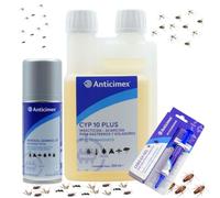 ANTICIMEX | Pack Antiplagas 3 en 1 | Insecticida Concentrado Cipergen + Gel Cucarachas + Bomba Descarga Total | Elimina Mosquitos, Cucarachas, Chinches, Arañas y Más | Uso Interior y Exterior