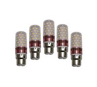 ANTYX Bajo Voltaje 12V 24V B22 Bayoneta Bombilla de luz 10W Bulbo Bulb Light 2835SMD 60LED AC/DC 12-40v for RV Camper Marine, Luz de Potencia Solar y Off Grid 5-Pack (Color : Blanco cálido)