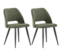 ANVOFONG Pack de 2 Sillas de Comedor,Silla de Cocina con Patas Independientes,Pana Silla Tapizada,Verde Silla de Salón,para el Comedor,Sala de Estar,Cocina,Dormitorio y Sala de Recepción.