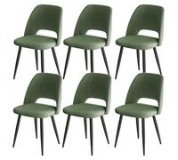 ANVOFONG Sillas de Comedor Pack 6,Sillas de Cocina de Pana,Verde