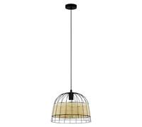Eglo Anwick Lámpara colgante redonda (40 W, Ø x Al: 370 x 1.100 mm, Negro, E27)